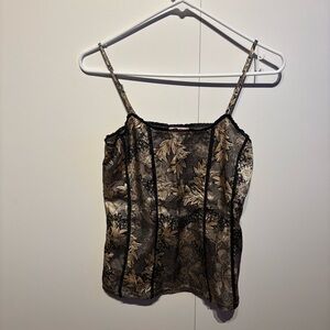 Kenzie Black and Gold Floral Camisole (Sz S)